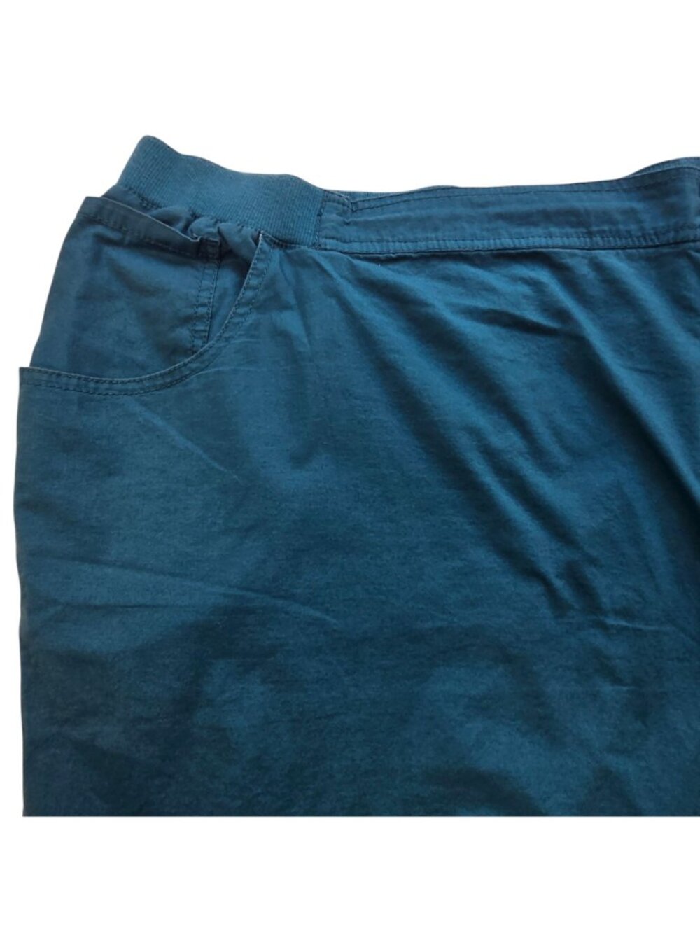 Liz & Me Womens Cargo Capri Pants Cropped Elastic Waist Teal 5X 100% Cotton - Picture 6 of 12